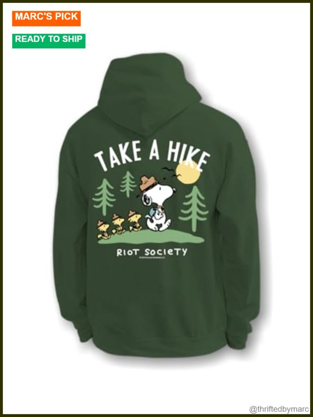 Snoopy Hike Graphic Hoodie 50% Polyester 50% Cotton